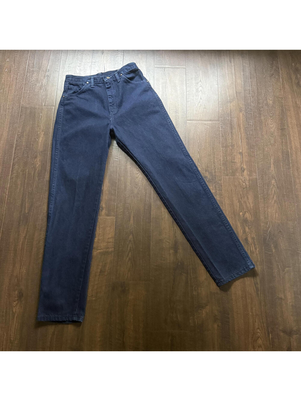 Vintage 90s Western High Waisted Cowgirl Wrangler Indigo Blue Jeans 29 11x32 - Picture 2 of 7